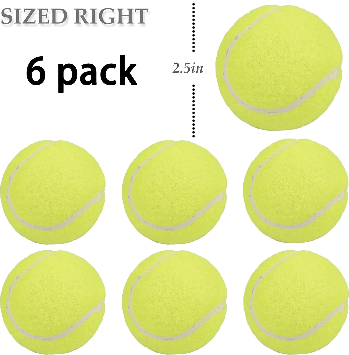 Interactive Dog Toys Tennis Balls for Playing, Teeth Cleaning, 6Pack