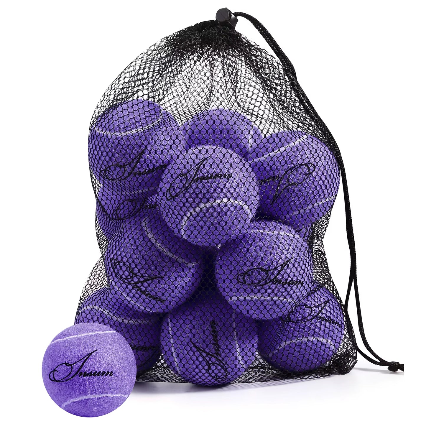 Pet Dog Tennis Ball 12Pcs/Mesh Bag for Easy Carry Multiple Color Options Advanced Training for Beginner Practice Dog Toy
